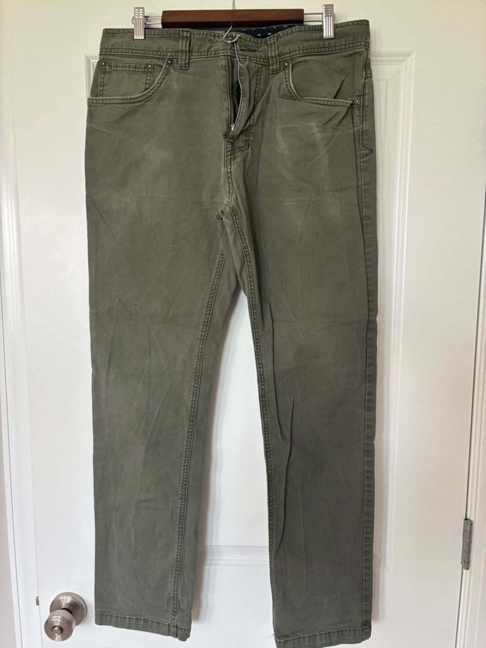 Prana Bridger 5 Pocket Pants Olive Green Size 34